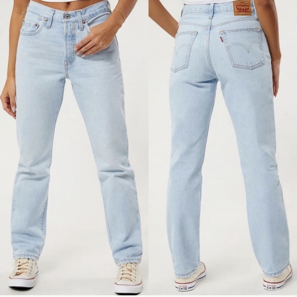Levi’s Premium 501 Jeans Straight Ligh Blue Size 28 - Picture 2 of 16